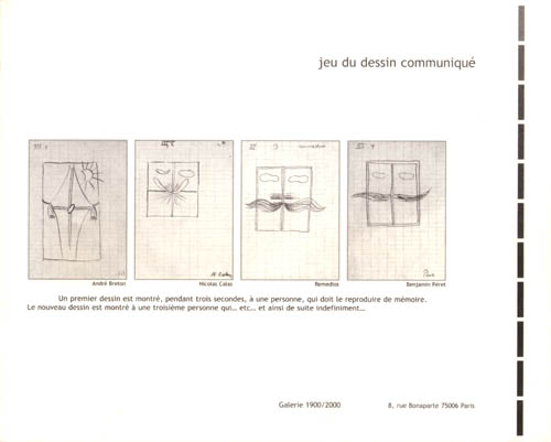 Jeu de Dessin Communique (Game of Communicated Drawing) - 1999 Softbound Gallery Exhibition Catalog